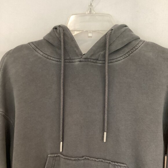 7 For All Mankind Hooded Sweatshirt Tunic Dress Women's XS Dark Gray Garment Dye - Picture 3 of 10